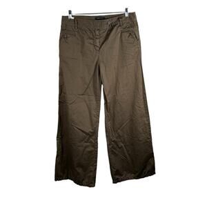 BCBG MAXAZRIA Womens Size 12 Olive Green 100% Cotton Soft Loose Fit Cargo Pants
